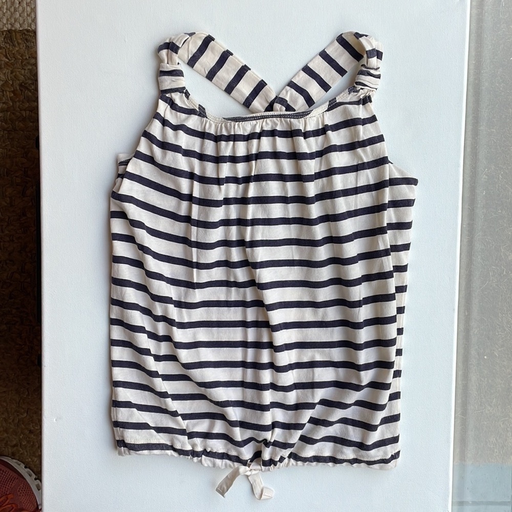 Crewcuts white/ navy striped halter top